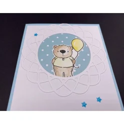 Handgefertigte Glückwunschkarte zur Geburt Junge Baby 