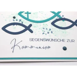 Handgefertigte Glückwunschkarte zur Kommunion – liebevolle Karte zur Erstkommunion
