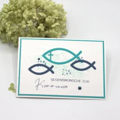 Handgefertigte Glückwunschkarte zur Kommunion – liebevolle Karte zur Erstkommunion