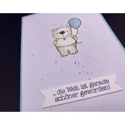 Handgefertigte Glückwunschkarte zur Geburt Junge Baby 