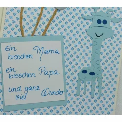 Handgefertigte Grußkarte zur Geburt