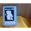 Handgefertigte Grußkarte zu Weihnachten mit Schneemann