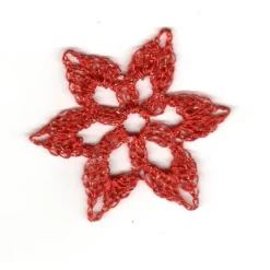 Handgefertigte Häkeldeckchen Schneesterne Rot mit Glitzer – 8er Set Weihnachtsdeko & Baumbehang