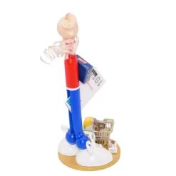 Handgefertigte Holzfigur Verkäuferin – originelle Geldgeschenk Verpackung mit Mini-Einkaufskorb, personalisierbar