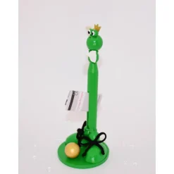 Handgefertigte Holzfigur Frosch mit goldener Krone – Originelles Geldgeschenk