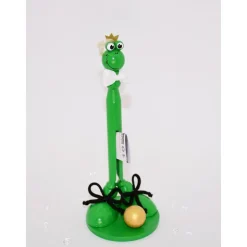 Handgefertigte Holzfigur Frosch mit goldener Krone – Originelles Geldgeschenk