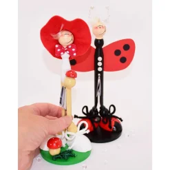 Handgefertigte Holzfiguren Fliegenpilz und Marienkäfer – Glücksbringer und kreative Geldgeschenke