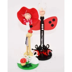 Handgefertigte Holzfiguren Fliegenpilz und Marienkäfer – Glücksbringer und kreative Geldgeschenke