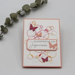 Handgefertigte Jugendweihekarte - Geldgeschenk zur Jugendweihe