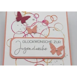 Handgefertigte Jugendweihekarte - Geldgeschenk zur Jugendweihe