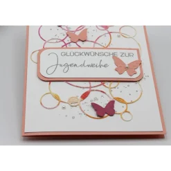 Handgefertigte Jugendweihekarte - Geldgeschenk zur Jugendweihe