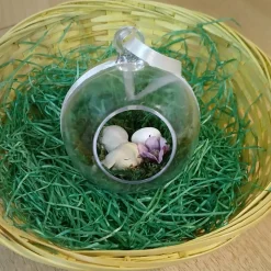 Handgefertigte Osterkugel ca. 8cm, handgemachter Osterschmuck, Deko-Osterkugel, Osterdeko aufhängen, Deko Osterstrauch