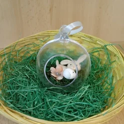 Handgefertigte Osterkugel ca. 8cm, handgemachter Osterschmuck, Deko-Osterkugel, Osterdeko aufhängen, Deko Osterstrauch