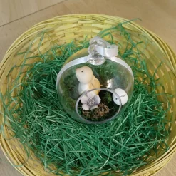 Handgefertigte Osterkugel ca. 8cm, handgemachter Osterschmuck, Deko-Osterkugel, Osterdeko aufhängen, Deko Osterstrauch