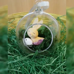 Handgefertigte Osterkugel ca. 8cm, handgemachter Osterschmuck, Deko-Osterkugel, Osterdeko aufhängen, Deko Osterstrauch