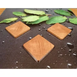 Handgefertigte Untersetzer aus Eiche-Hirnholz – 90x90 mm, geölt