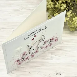 Handgefertigte Valentinskarte - Grußkarte zum Valentinstag