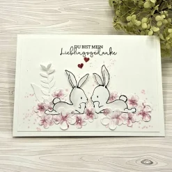 Handgefertigte Valentinskarte - Grußkarte zum Valentinstag