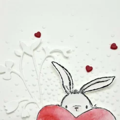 Handgefertigte Valentinskarte - Grußkarte zum Valentinstag