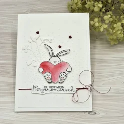 Handgefertigte Valentinskarte - Grußkarte zum Valentinstag