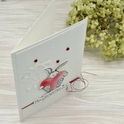 Handgefertigte Valentinskarte - Grußkarte zum Valentinstag