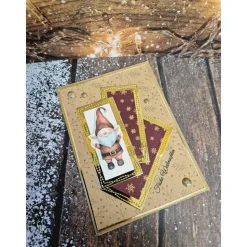 Handgefertigte Weihnachtskarte Weihnachtszwerg  - inkl. Einlegeblatt & Umschlag