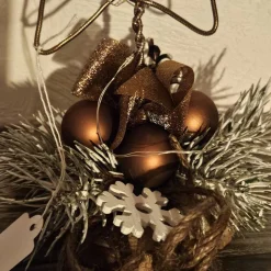 Handgefertigte Weihnachtsdeko, 2 x beleuchteter Stern aus Aluminiumdraht