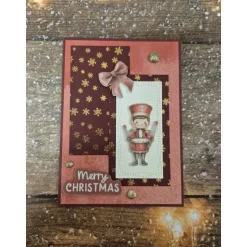 Handgefertigte Weihnachtskarte Trommler - inkl. Einlegeblatt & Umschlag