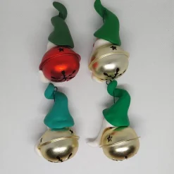 Handgefertigte Weihnachtsschellen mit Polymer-Clay-Wichteln – große Deko-Glocken, 2 Wichtel frei wählbar