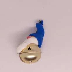 Handgefertigte Weihnachtsschellen mit Polymer-Clay-Wichteln – große Deko-Glocken, 2 Wichtel frei wählbar