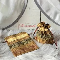 handgefertigte Weihnachtstüten Geschenkverpackung Sterne Stoffbeutel wieder verwendbar personalisiert