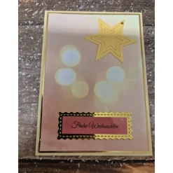 Handgefertigte Weihnachtskarte Lichterglanz - inkl. Einlegeblatt & Umschlag