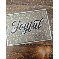 Handgefertigte Weihnachtskarte Joyful - inkl. Einlegeblatt & Umschlag