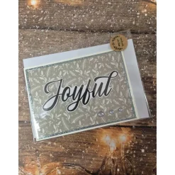 Handgefertigte Weihnachtskarte Joyful - inkl. Einlegeblatt & Umschlag
