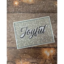 Handgefertigte Weihnachtskarte Joyful - inkl. Einlegeblatt & Umschlag