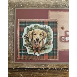 Handgefertigte Weihnachtskarte Hund - inkl. Einlegeblatt & Umschlag