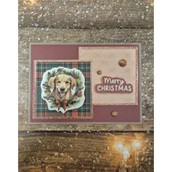 Handgefertigte Weihnachtskarte Hund - inkl. Einlegeblatt & Umschlag