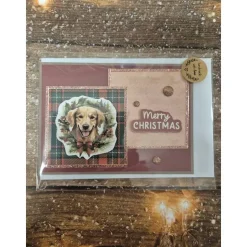 Handgefertigte Weihnachtskarte Hund - inkl. Einlegeblatt & Umschlag