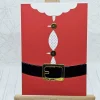Handgefertigte Weihnachtskarte „Santa’s Outfit“ – festliche Karte mit Golddetails aus Effektpapieren