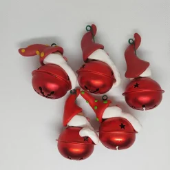 Handgefertigte Weihnachtsschellen mit Polymer-Clay-Wichteln – große Deko-Glocken, 2 Wichtel frei wählbar