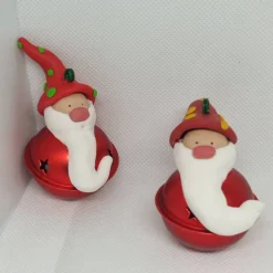 Handgefertigte Weihnachtsschellen mit Polymer-Clay-Wichteln – große Deko-Glocken, 2 Wichtel frei wählbar