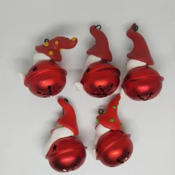 Handgefertigte Weihnachtsschellen mit Polymer-Clay-Wichteln – große Deko-Glocken, 2 Wichtel frei wählbar