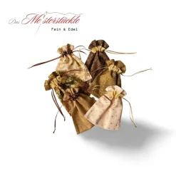 handgefertigte Weihnachtstüten Geschenkverpackung Sterne Stoffbeutel wieder verwendbar personalisiert