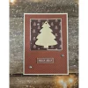 Handgefertigte Weihnachtskarte Tannenbaum Holz - inkl. Einlegeblatt & Umschlag