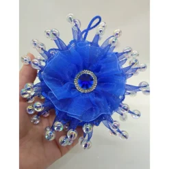 Handgefertigter Anhänger „Winterstern – Königsblau“, Weihnachtsstern