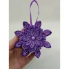Handgefertigter Kanzashi-Anhänger „Violetter Wintertraum“, Weihnachtsstern