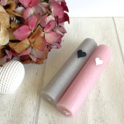 Handgefertigter Kerzenständer Herz in Weiß, kleine Aufmerksamkeit & Deko