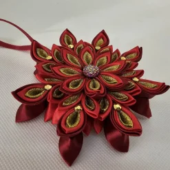 Handgefertigter Weihnachtsstern in Braun-Gold, Durchmesser ca. 10-11 cm