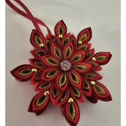 Handgefertigter Weihnachtsstern in Braun-Gold, Durchmesser ca. 10-11 cm