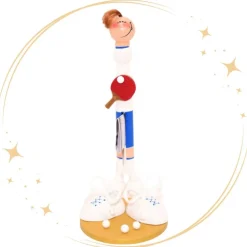 Handgefertigtes Geldgeschenk Tischtennisspieler – Originelle Holzfigur zum Geburtstag